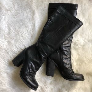 Jessica Simpson black block heel knee high boots
